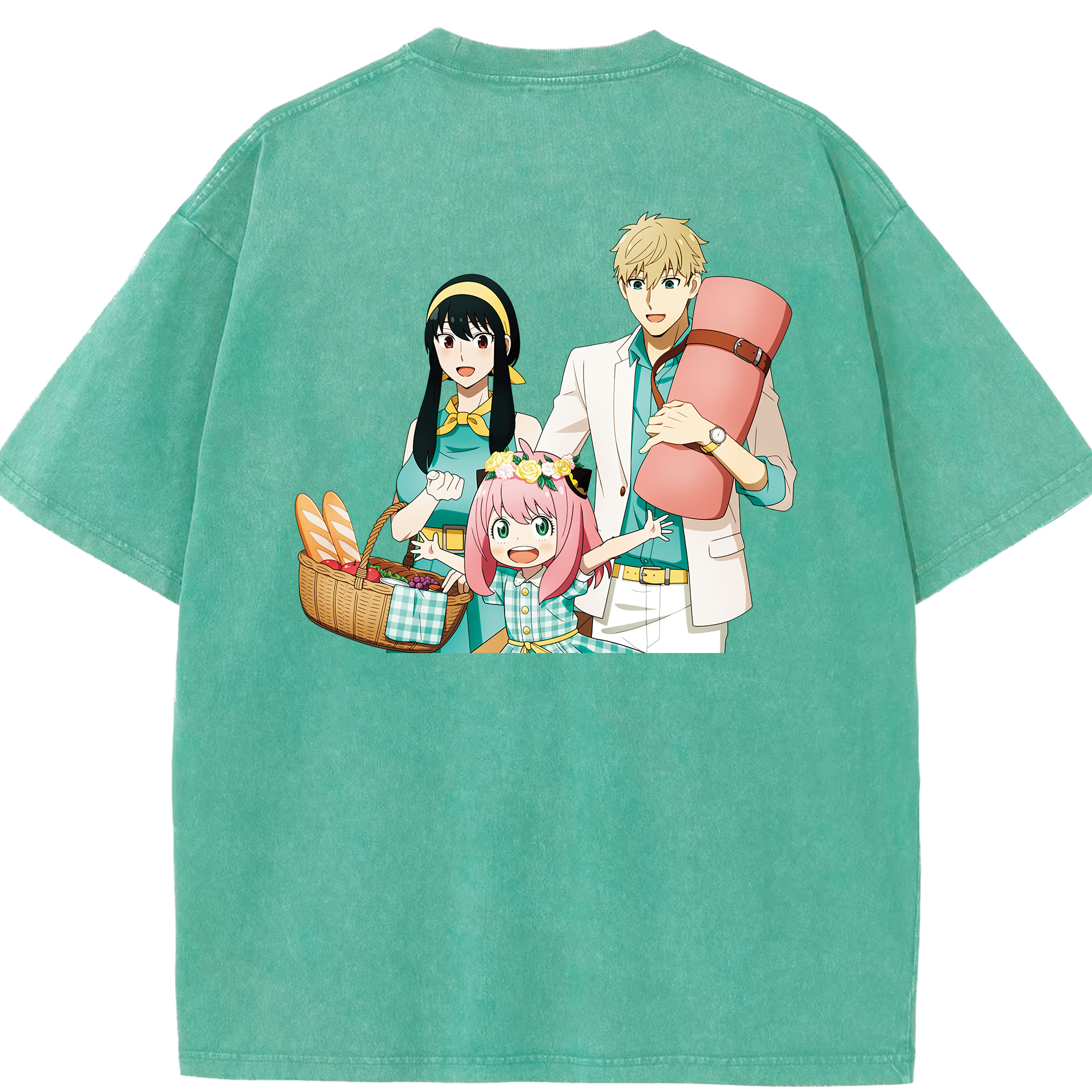 （画像用） SPY×FAMILY间谍家家酒 綿100% ヴィンテージ風 半袖Tシャツ（背面プリント）